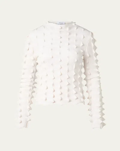 Akris Punto 3d Sail Knit Long-sleeve Sweater In Cream
