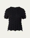 Akris Punto 3d Sail Knit Short-sleeve Sweater In Black