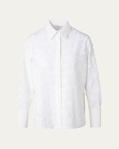 Akris Punto 3d Star Cotton Poplin Blouse In Cream