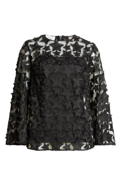 AKRIS PUNTO AKRIS PUNTO 3D STAR EMBROIDERED TULLE TOP