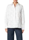Akris Punto 3d Star Embroidery Poplin Shirt In Cream In White