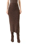 Akris Punto Abstract Dot Stretch Virgin Wool Knit Tube Skirt In Brown