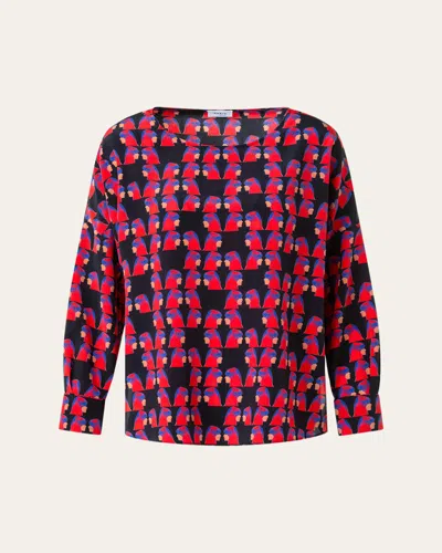 AKRIS PUNTO ALICE GRAPHIC-PRINT SILK BLOUSE