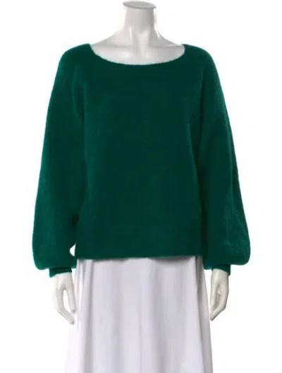 Pre-owned Akris Punto Alpaca Scoop Neck Sweater In Green