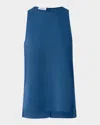 Akris Punto American Shoulder A-line Tank Top In Navy