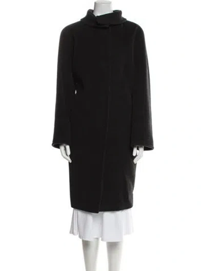 Pre-owned Akris Punto Angora Coat In Black