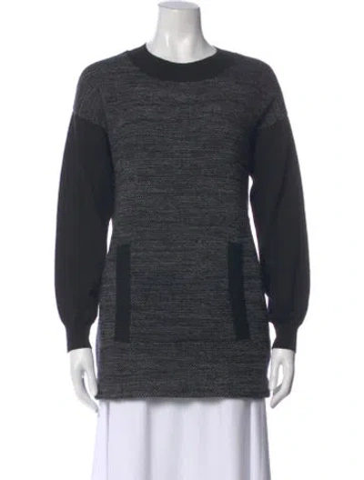 Pre-owned Akris Punto Angora Crew Neck Sweater In Black