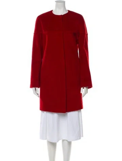 Pre-owned Akris Punto Angora Poncho In Red