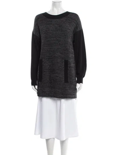 Pre-owned Akris Punto Angora Scoop Neck Sweater In Gray