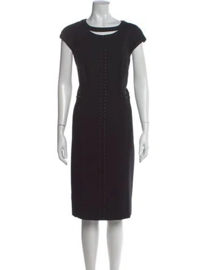 Pre-owned Akris Punto Asymmetrical Knee-length Dress In Black