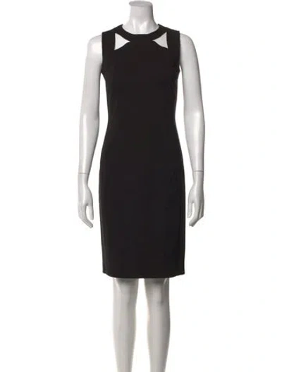 Pre-owned Akris Punto Asymmetrical Knee-length Dress In Black