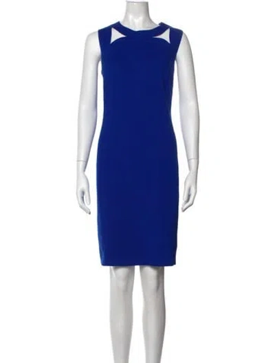 Pre-owned Akris Punto Asymmetrical Knee-length Dress In Blue