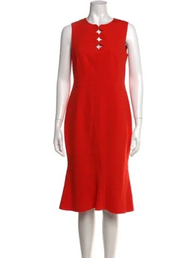 Pre-owned Akris Punto Asymmetrical Knee-length Dress In Red
