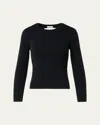 Akris Punto Back-cutout Rib Knit Crewneck Sweater In Black