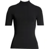 Akris Punto Back Zip Mock Neck Sweater In Black