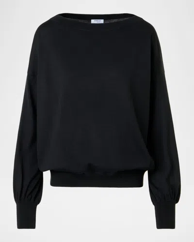 Akris Punto Bateau-neck Knit Sweater In Black