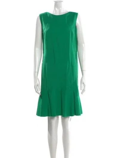 Pre-owned Akris Punto Bateau Neckline Knee-length Dress In Green