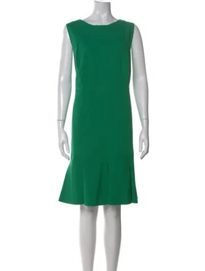 Pre-owned Akris Punto Bateau Neckline Knee-length Dress In Green