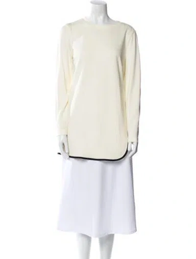 Pre-owned Akris Punto Bateau Neckline Long Sleeve Tunic In Neutral