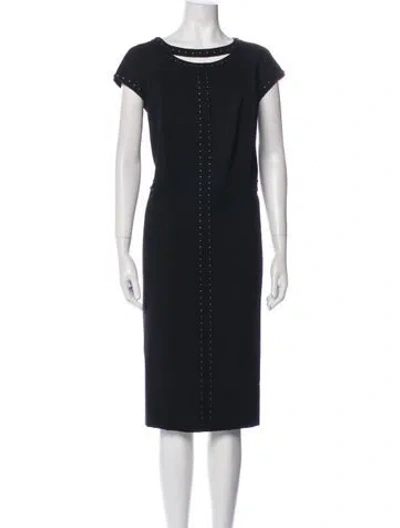Pre-owned Akris Punto Bateau Neckline Midi Length Dress W/ Tags In Black