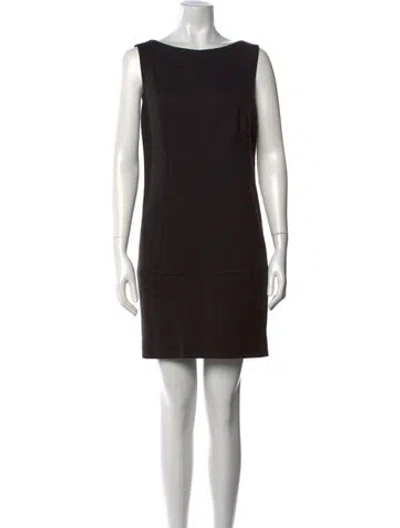 Pre-owned Akris Punto Bateau Neckline Mini Dress In Black