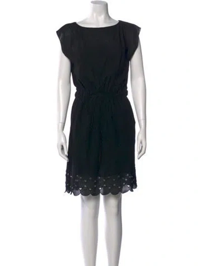 Pre-owned Akris Punto Bateau Neckline Mini Dress In Black