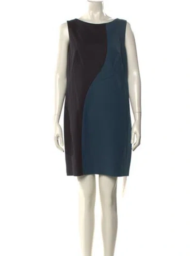 Pre-owned Akris Punto Bateau Neckline Mini Dress In Green