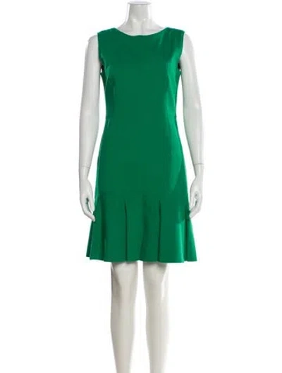 Pre-owned Akris Punto Bateau Neckline Mini Dress In Green