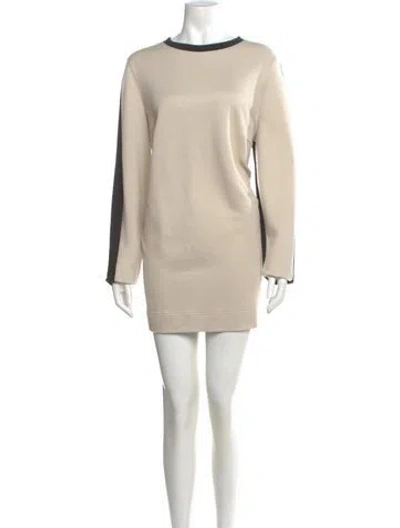 Pre-owned Akris Punto Bateau Neckline Mini Dress In Neutral