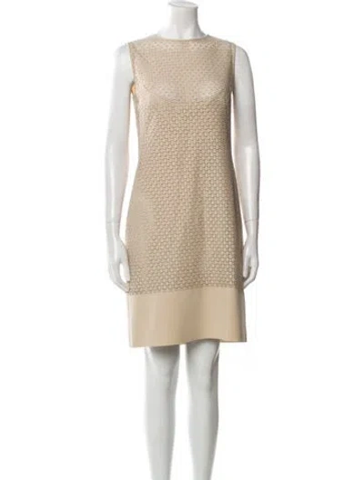 Pre-owned Akris Punto Bateau Neckline Mini Dress In White