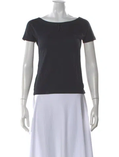 Pre-owned Akris Punto Bateau Neckline Short Sleeve T-shirt In Gray