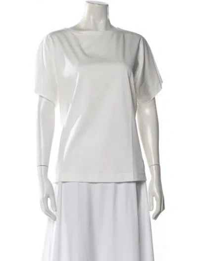 Pre-owned Akris Punto Bateau Neckline Short Sleeve T-shirt W/ Tags In White