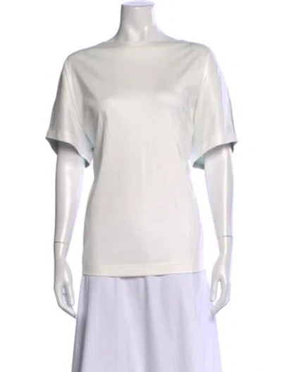 Pre-owned Akris Punto Bateau Neckline Short Sleeve T-shirt In White