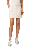 Akris Punto Belted Denim Miniskirt In Cream