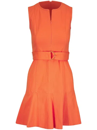 Akris Punto Belted Dress In Orange
