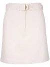 Akris Punto Belted Denim Miniskirt In Neutrals