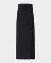 Akris Punto Belted Viscose Jersey Slit Midi Pencil Skirt