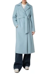 Akris Punto Belted Wool Blend Coat In Sky