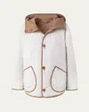Akris Punto Bicolor Techno Dot Quilted Jacket In Cream-caramel
