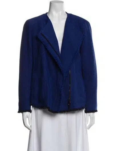 Pre-owned Akris Punto Biker Jacket In Blue