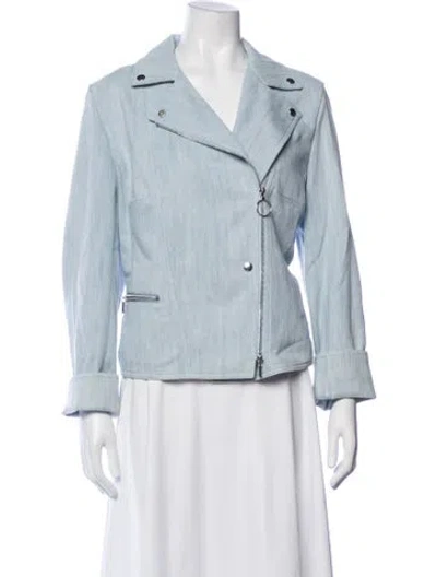 Pre-owned Akris Punto Biker Jacket In Blue