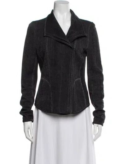Pre-owned Akris Punto Biker Jacket In Gray