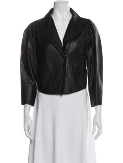 Pre-owned Akris Punto Biker Jacket In Gray