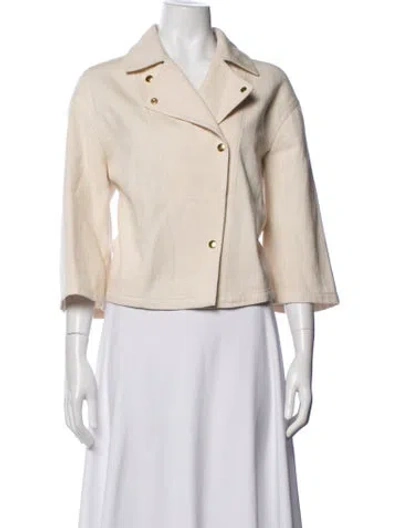 Pre-owned Akris Punto Biker Jacket In Neutrals
