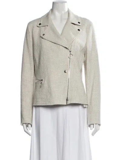Pre-owned Akris Punto Biker Jacket In Neutrals