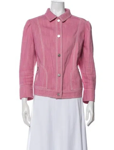 Pre-owned Akris Punto Biker Jacket In Pink