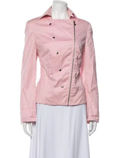 Pre-owned Akris Punto Biker Jacket In Pink