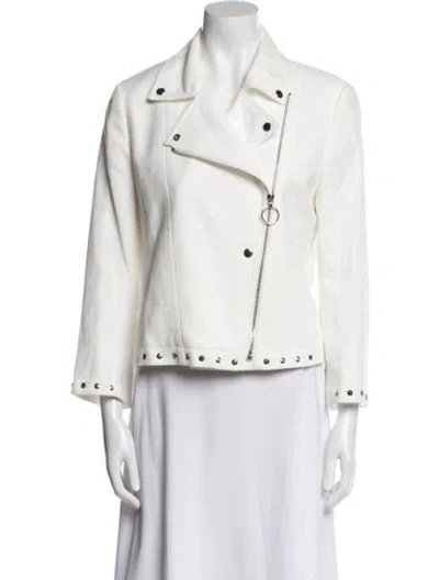 Pre-owned Akris Punto Biker Jacket In White