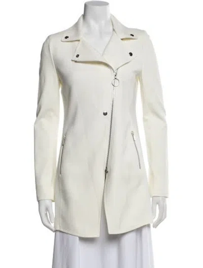 Pre-owned Akris Punto Biker Jacket In White