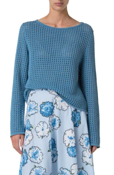 AKRIS PUNTO AKRIS PUNTO BOAT NECK DOT MESH SWEATER